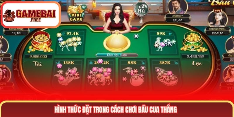 Hình thức đặt trong cách chơi bầu cua thắng