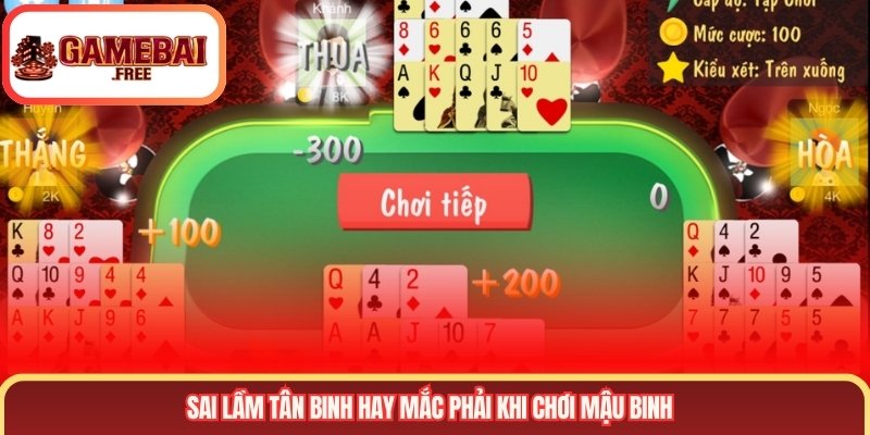 Sai lầm tân binh hay mắc phải khi chơi mậu binh