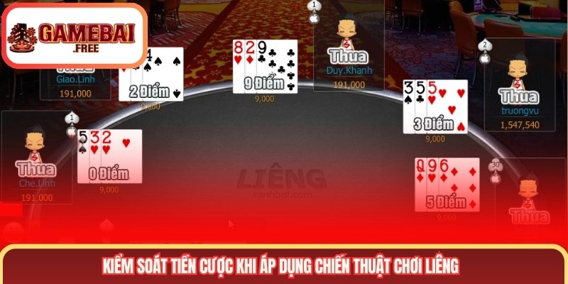 Kiểm soát tiền cược khi áp dụng chiến thuật chơi liêng