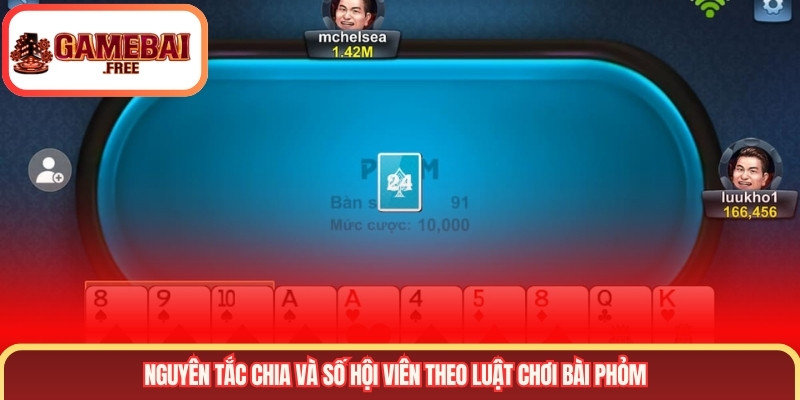 Nguyên tắc chia và số hội viên theo luật chơi bài phỏm